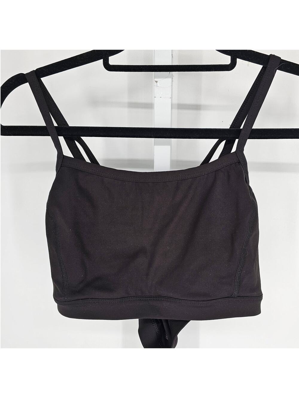 Athletic Works Womens Sz L (12-14) Medium Impact Sports Bra Black Strappy